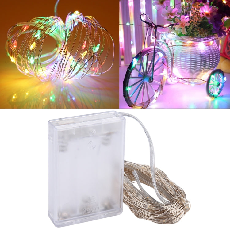 10m IP65 Waterproof Silver Wire String Light, 100 LEDs SMD 06033 x AA Batteries Box Fairy Lamp Decorative Light, DC 5V