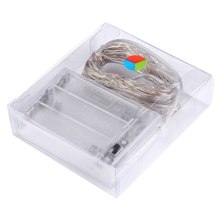 10m IP65 Waterproof Silver Wire String Light, 100 LEDs SMD 06033 x AA Batteries Box Fairy Lamp Decorative Light, DC 5V
