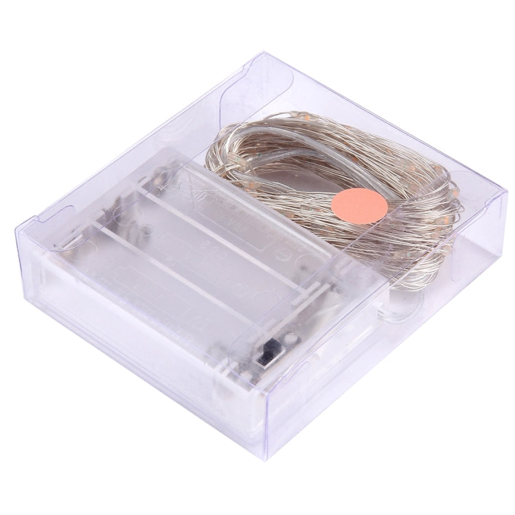 10m IP65 Waterproof Silver Wire String Light, 100 LEDs SMD 06033 x AA Batteries Box Fairy Lamp Decorative Light, DC 5V