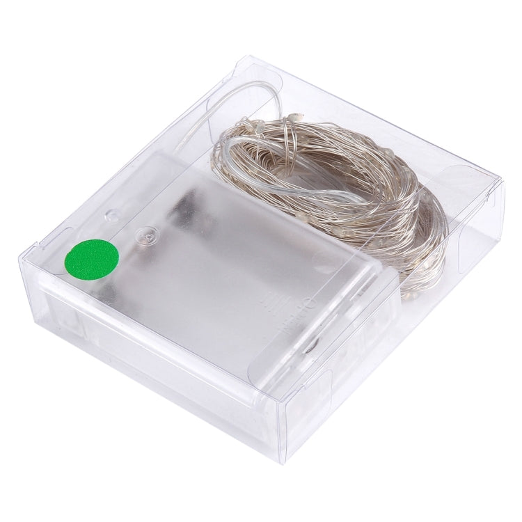 10m IP65 Waterproof Silver Wire String Light, 100 LEDs SMD 06033 x AA Batteries Box Fairy Lamp Decorative Light, DC 5V