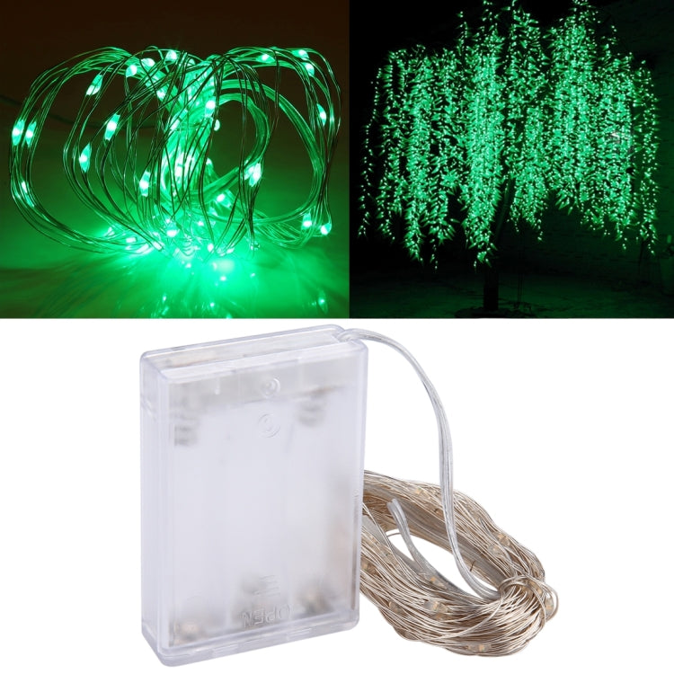 10m IP65 Waterproof Silver Wire String Light, 100 LEDs SMD 06033 x AA Batteries Box Fairy Lamp Decorative Light, DC 5V