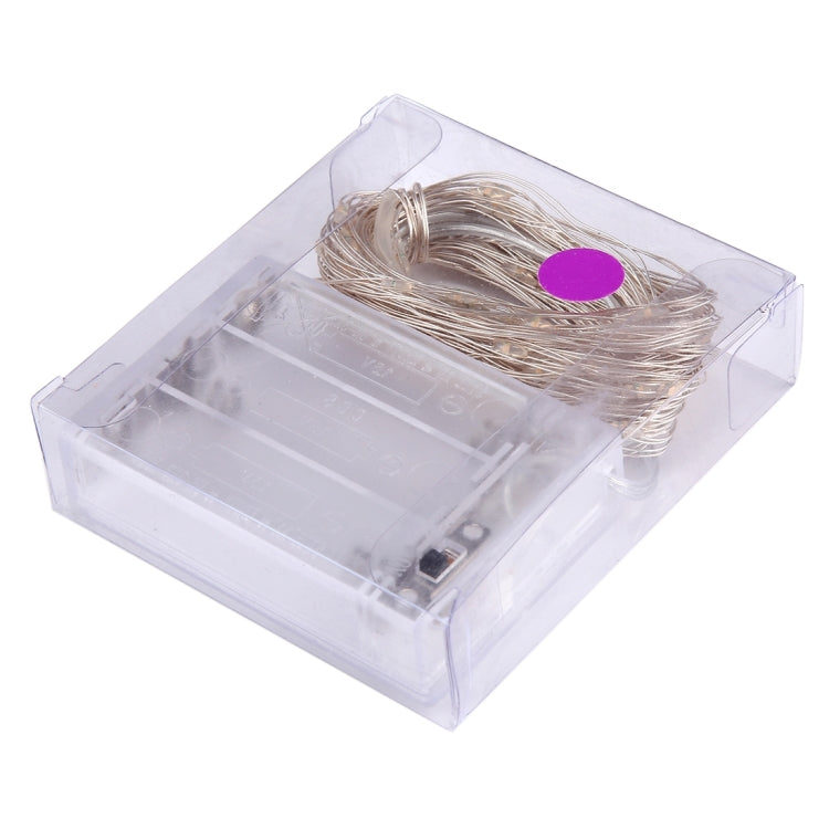 10m IP65 Waterproof Silver Wire String Light, 100 LEDs SMD 06033 x AA Batteries Box Fairy Lamp Decorative Light, DC 5V