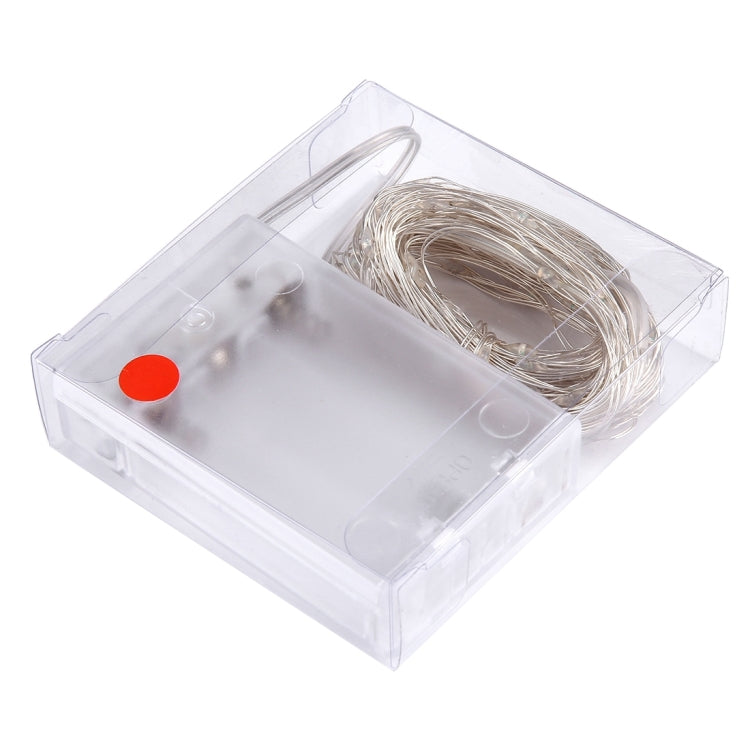 10m IP65 Waterproof Silver Wire String Light, 100 LEDs SMD 06033 x AA Batteries Box Fairy Lamp Decorative Light, DC 5V