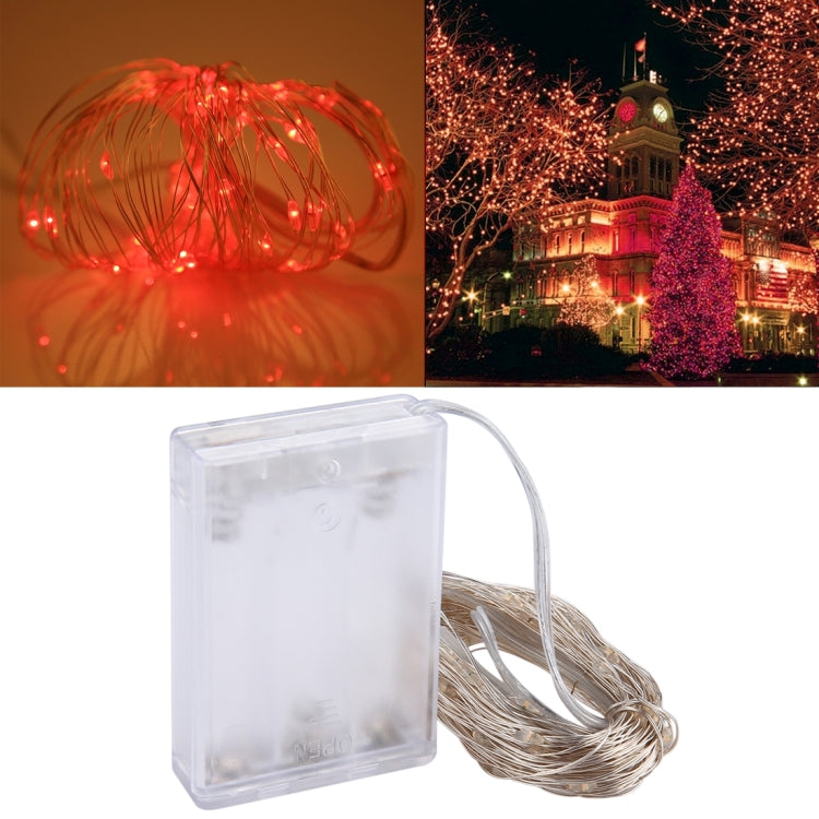 10m IP65 Waterproof Silver Wire String Light, 100 LEDs SMD 06033 x AA Batteries Box Fairy Lamp Decorative Light, DC 5V