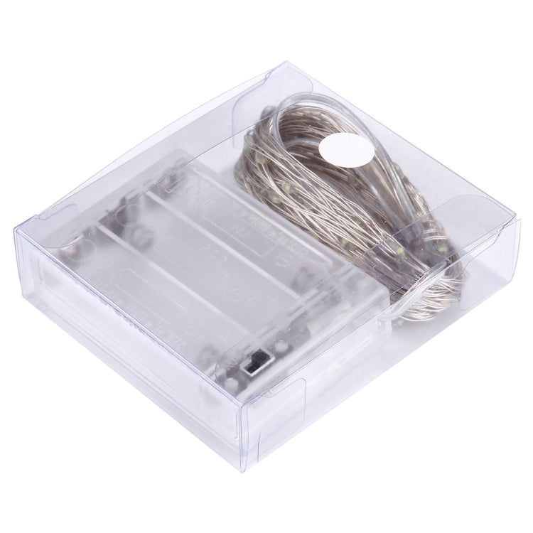10m IP65 Waterproof Silver Wire String Light, 100 LEDs SMD 06033 x AA Batteries Box Fairy Lamp Decorative Light, DC 5V
