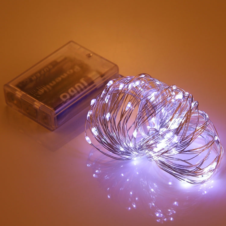 10m IP65 Waterproof Silver Wire String Light, 100 LEDs SMD 06033 x AA Batteries Box Fairy Lamp Decorative Light, DC 5V