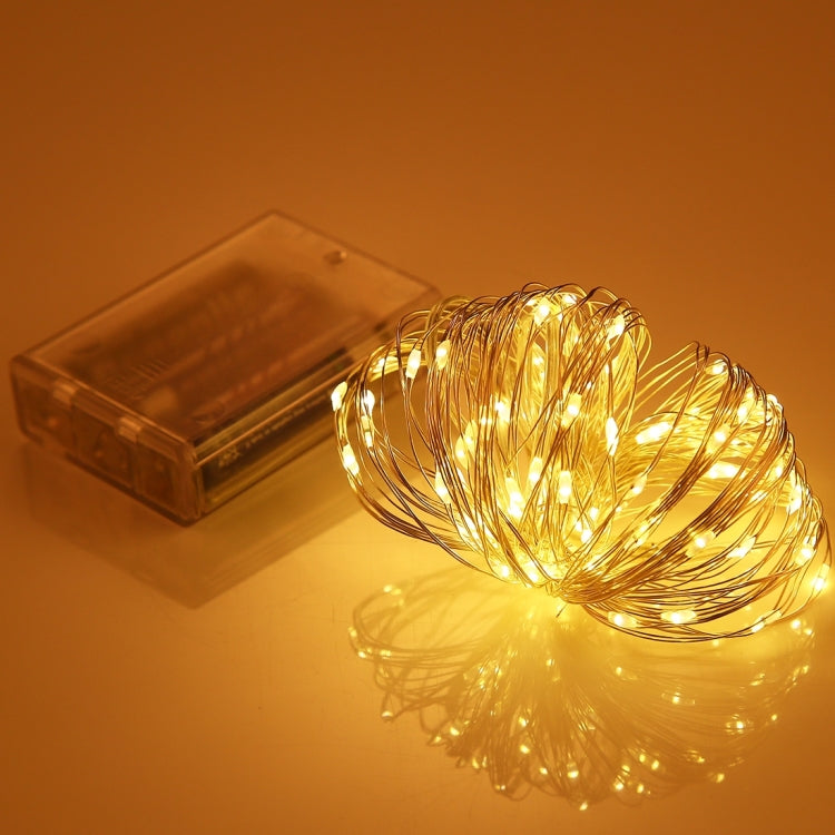 10m IP65 Waterproof Silver Wire String Light, 100 LEDs SMD 06033 x AA Batteries Box Fairy Lamp Decorative Light, DC 5V