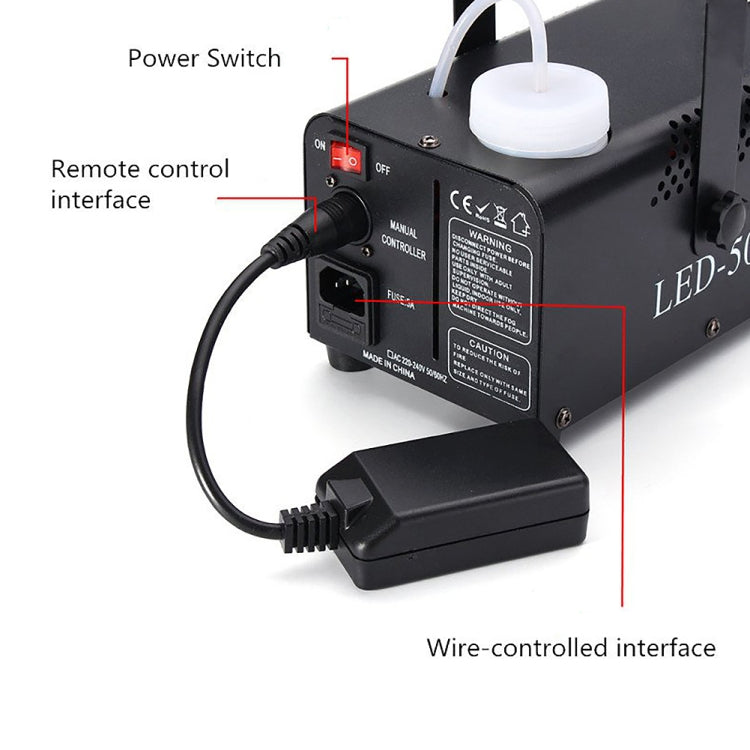 U`King ZQ-B181 500W Smoke Machine, with 3 LEDs, AC 110-230V, EU Plug