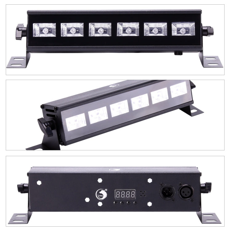 U`King ZQ-B196 18W UV Blacklight Stage Light, 6 LEDs 360 Degrees with Remote Control, AC 110-240V, EU Plug