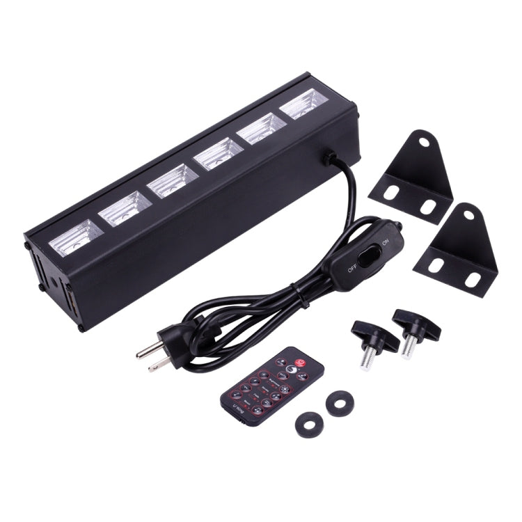 U`King ZQ-B196 18W UV Blacklight Stage Light, 6 LEDs 360 Degrees with Remote Control, AC 110-240V, EU Plug