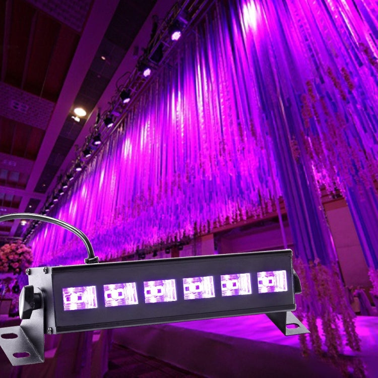 U`King ZQ-B196 18W UV Blacklight Stage Light, 6 LEDs 360 Degrees with Remote Control, AC 110-240V, EU Plug