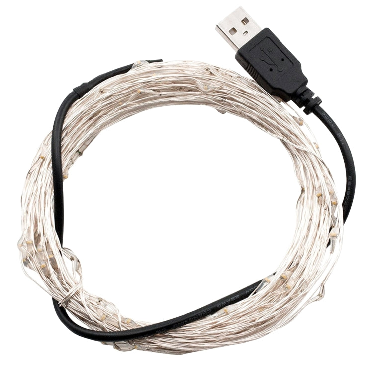 10m 5VMN 6W 500LM LED Silver String Light, USB Powered SMD-0603 Festival Lamp / Decoration Light Strip