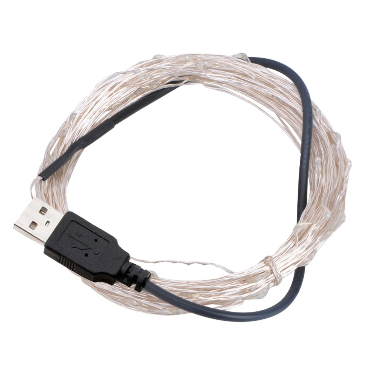 10m 5V 6W 500LM LED Silver String Light, USB Powered SMD-0603 Festival Lamp / Decoration Light Strip