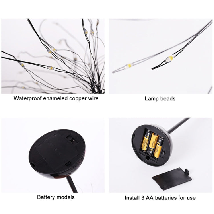 100 LEDs Dandelion Copper Wire Table Lamp Decoration Creative Bedside Night Light Gift, Battery Powered(Warm White)