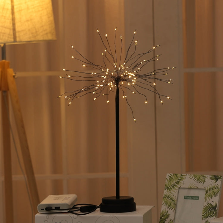 100 LEDs Dandelion Copper Wire Table Lamp Decoration Creative Bedside Night Light Gift, USB Powered(Warm White)