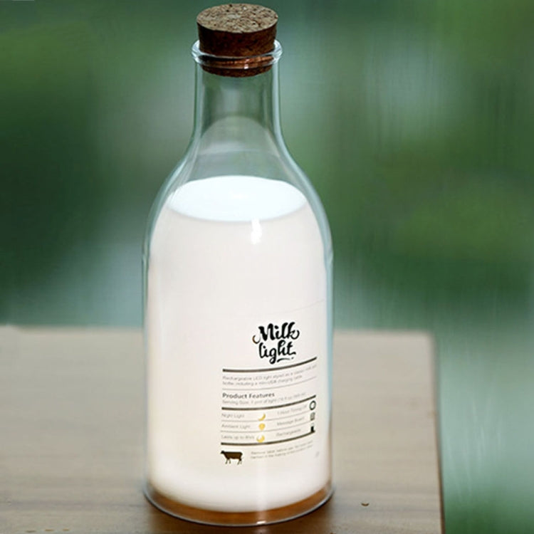 Milk Bottle Shape Water Resistant Night Light, USB Charging Novelty Sleeping Message Timing Lamp