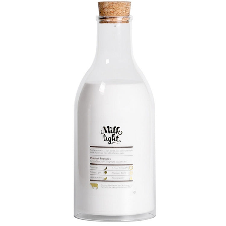 Milk Bottle Shape Water Resistant Night Light, USB Charging Novelty Sleeping Message Timing Lamp
