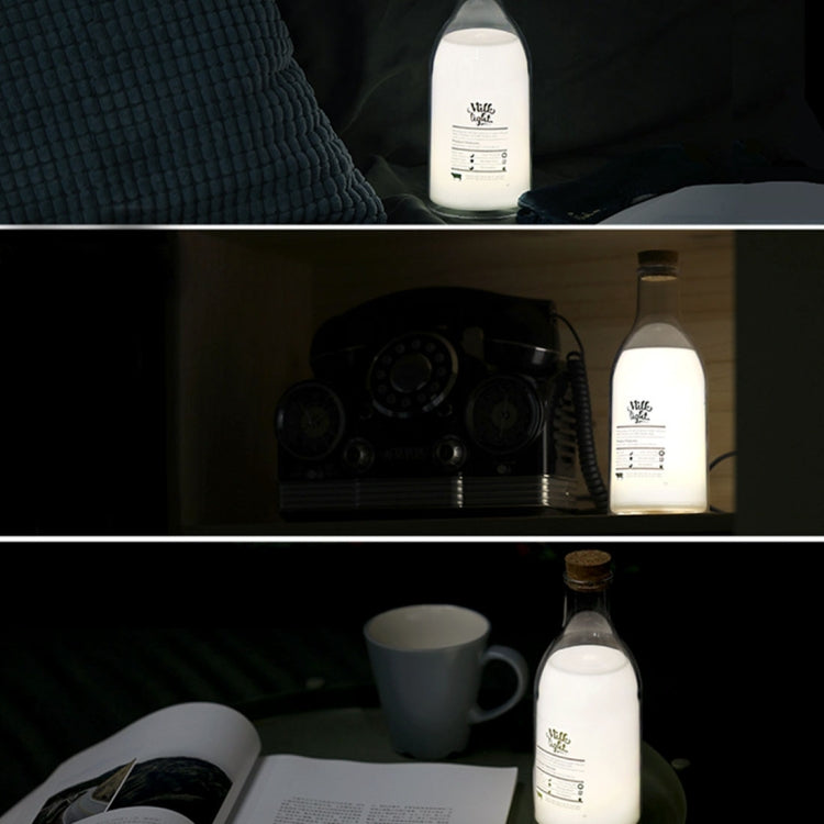 Milk Bottle Shape Water Resistant Night Light, USB Charging Novelty Sleeping Message Timing Lamp