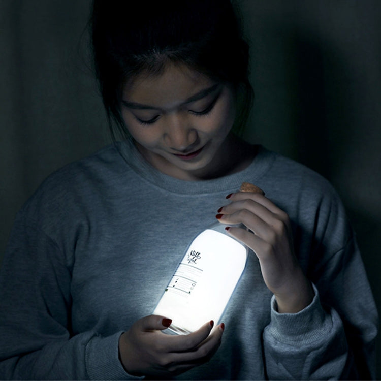 Milk Bottle Shape Water Resistant Night Light, USB Charging Novelty Sleeping Message Timing Lamp