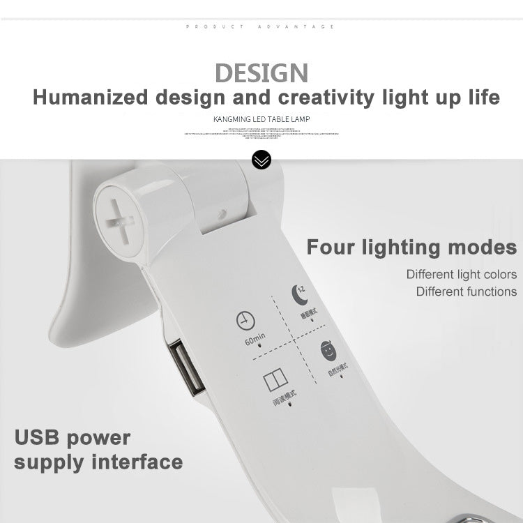 KM-S070 LED Eye Protect Reading Lamp Stepless Dimmable Touch Control Foldable Table Lamp