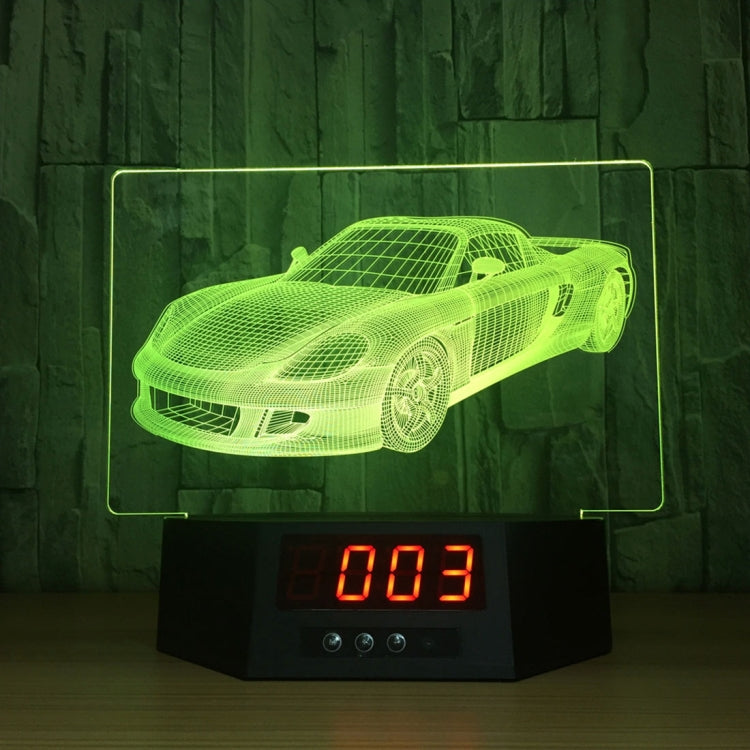 Sports Car Shape 3D Touch Switch Control LED Night Light , 7 Color Discoloration Creative Visual Stereo Lamp with Remote Control