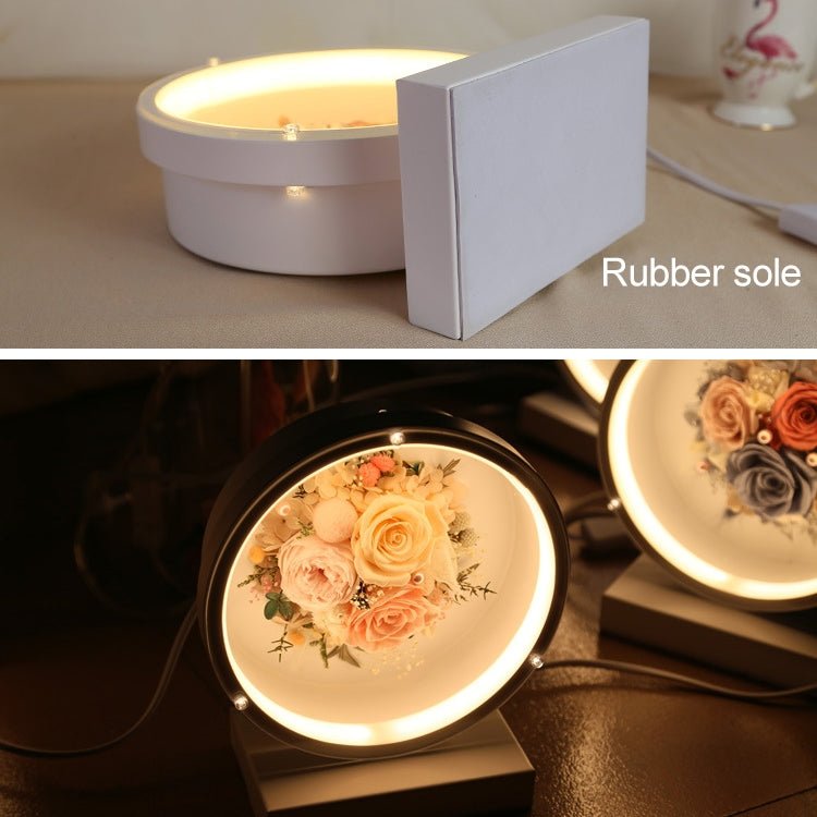 Valentines Day Eternal Flower Glass Shade Finished Christmas Style Colorful LED Bedside Lamp Table Lamp Night Light Creative Gift