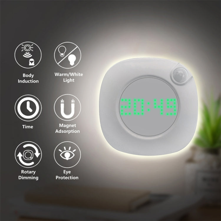 Intelligent Rotation Clock USB Charging LED PIR Sensor Night Light