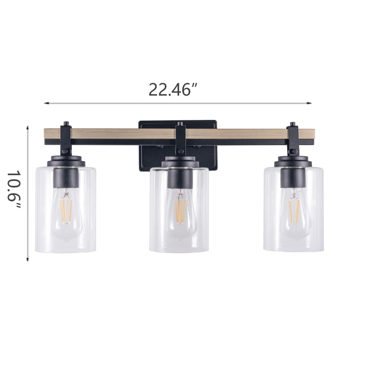 [US Warehouse] 3 Heads Modern Glass Dressing Table Mirror Front Light Lamps and Lanterns, without Bulb