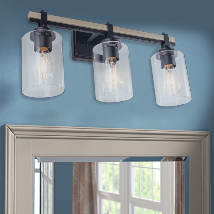 [US Warehouse] 3 Heads Modern Glass Dressing Table Mirror Front Light Lamps and Lanterns, without Bulb