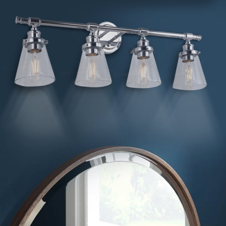[US Warehouse] 4 Heads Modern Glass Dressing Table Mirror Front Light Lamps and Lanterns, without Bulb