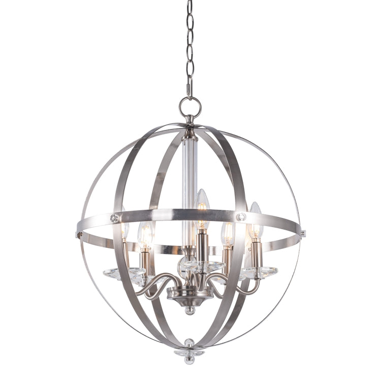 [US Warehouse] 5-Light Candle Style Glass Kitchen Spherical Pendant Lamps and Lanterns without Bulb