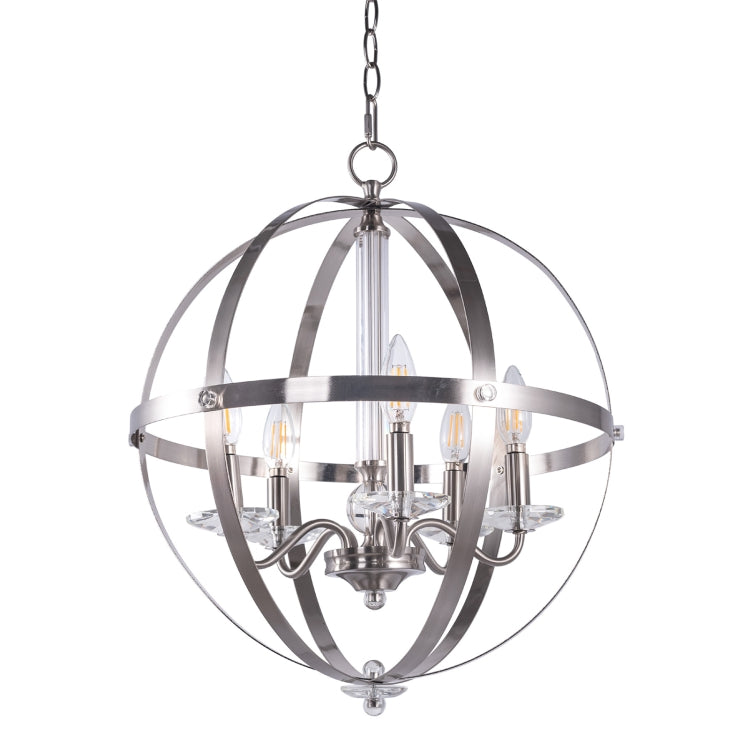 [US Warehouse] 5-Light Candle Style Glass Kitchen Spherical Pendant Lamps and Lanterns without Bulb