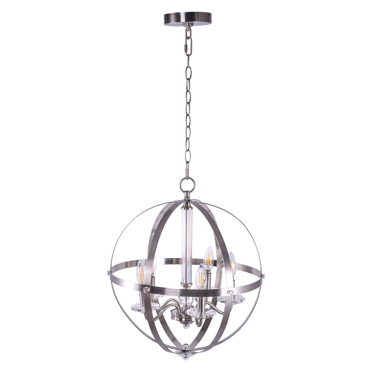 [US Warehouse] 5-Light Candle Style Glass Kitchen Spherical Pendant Lamps and Lanterns without Bulb