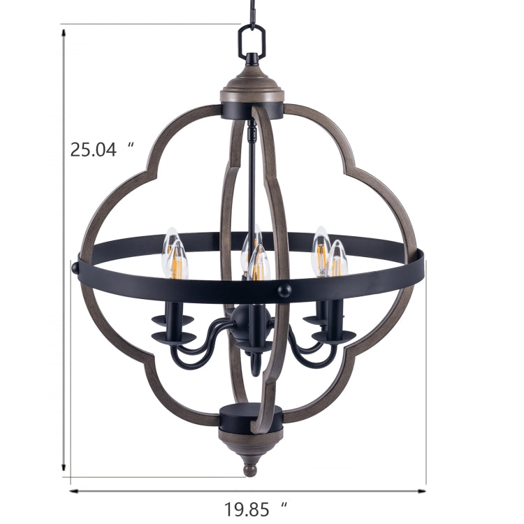 [US Warehouse] 6-Light Candle Style Iron Kitchen Hollow Geometry Pendant Lamps and Lanterns without Bulb