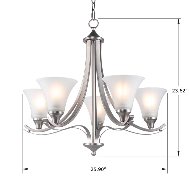 [US Warehouse] 5-Light Shape Glass Kitchen Branch Pendant Lamps and Lanterns without Bulb