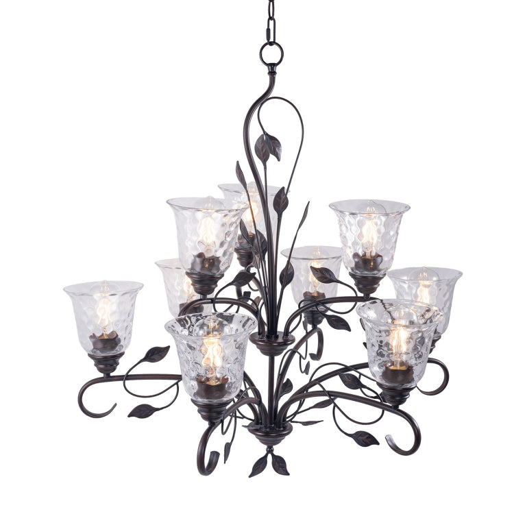 [US Warehouse] 9-Light Shape Glass Kitchen Branch Pendant Lamps and Lanterns without Bulb