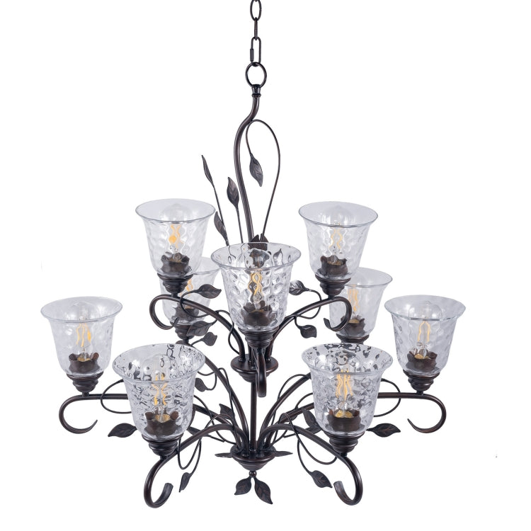 [US Warehouse] 9-Light Shape Glass Kitchen Branch Pendant Lamps and Lanterns without Bulb
