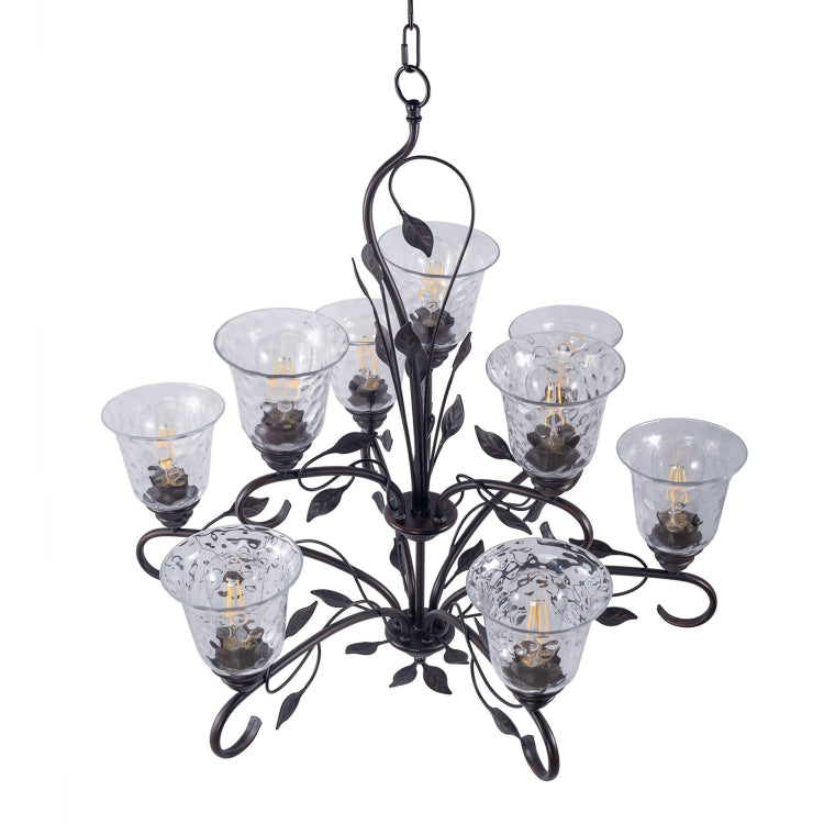 [US Warehouse] 9-Light Shape Glass Kitchen Branch Pendant Lamps and Lanterns without Bulb