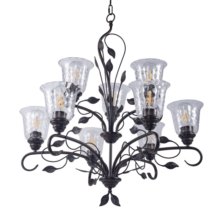 [US Warehouse] 9-Light Shape Glass Kitchen Branch Pendant Lamps and Lanterns without Bulb