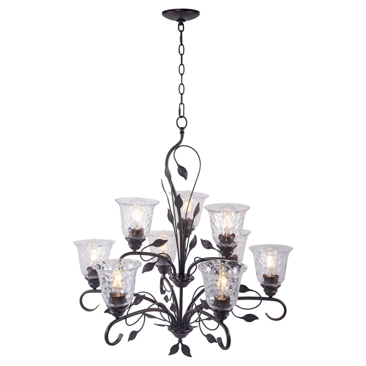 [US Warehouse] 9-Light Shape Glass Kitchen Branch Pendant Lamps and Lanterns without Bulb