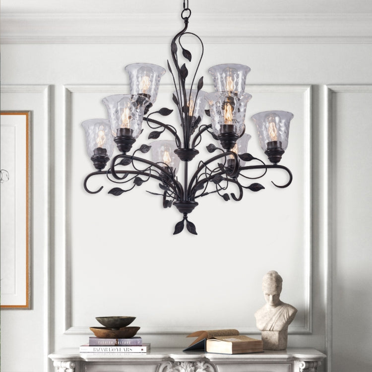 [US Warehouse] 9-Light Shape Glass Kitchen Branch Pendant Lamps and Lanterns without Bulb