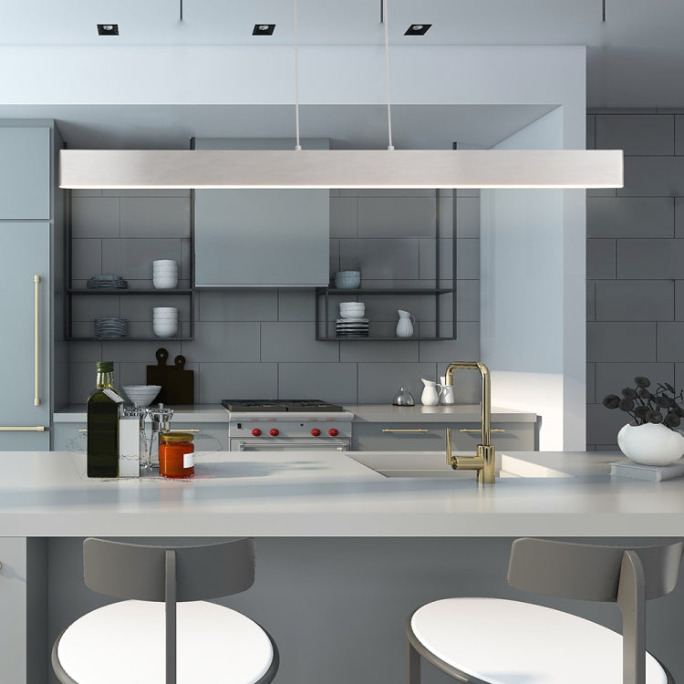 [US Warehouse] 18W Warm White Rectangular LED Chandelier Height Adjustable Ceiling Hanging Lamp, Size: 47.6 x 4.3 x 3.1 inch