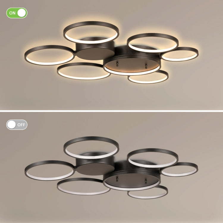 [US Warehouse] Warm White LED Circular Line Chandelier Height Adjustable Ceiling Hanging Lamp, Size: 33 x 30.7 x 2.6 inch