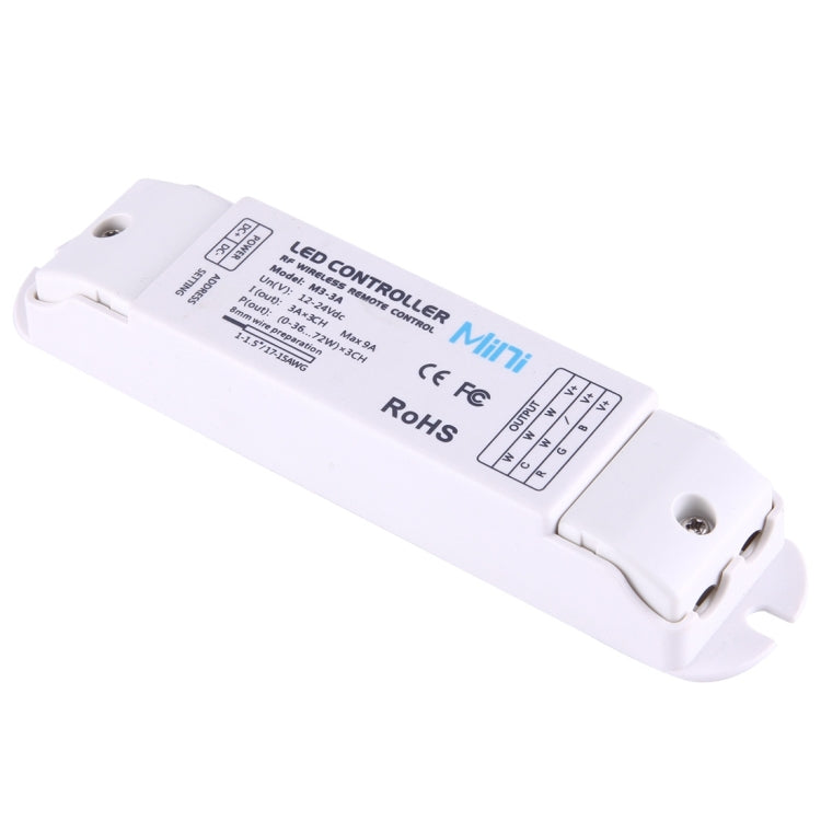 Mini-3 RF RGB LED Controller with 4 Keys RF Full Touch Remote Control, DC 12-24V