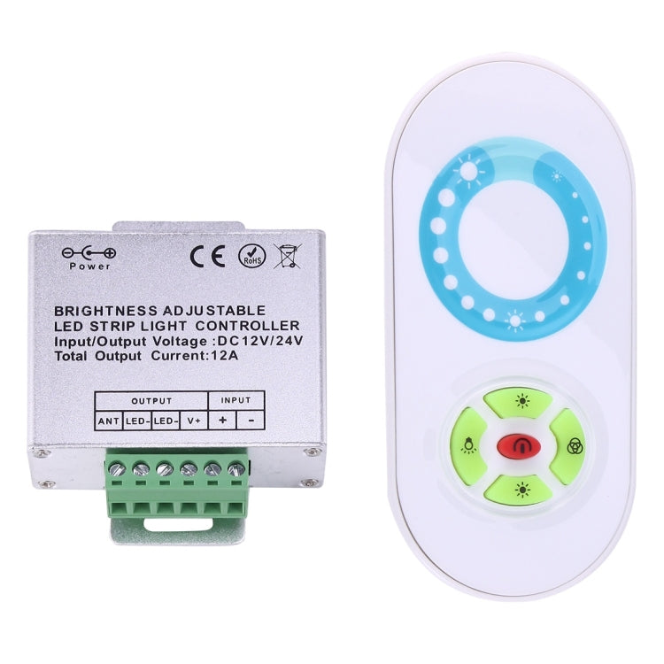 SX-022RF Single Channel RF Wireless LED Strip Controller with 5 Keys Half-touch Remote Control,  DC 12-24V