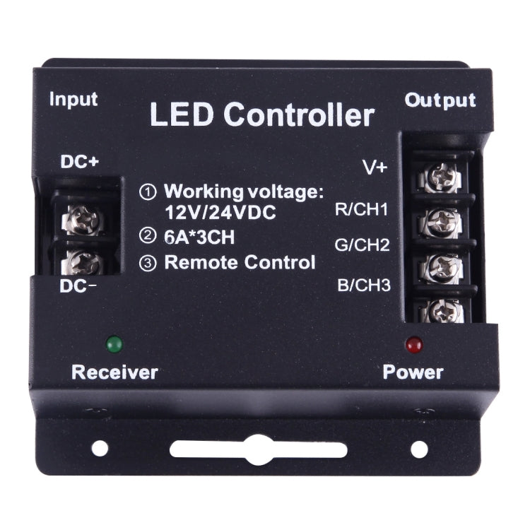 SX-035RF Three Channels LED Iron Casing Remote Controller with RF Remote Control, DC 12-24V
