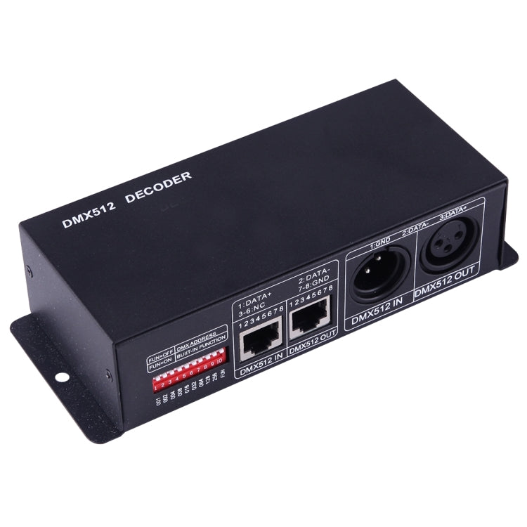 SX-1232 DMX512 Double Board Four Channels Decoder LED Controller, DC 12-24V(Black)