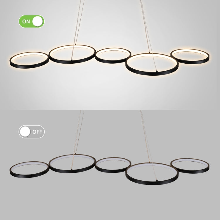 [US Warehouse] Warm White LED Circular Line Chandelier Height Adjustable Ceiling Hanging Lamp, Size: 40.6 x 16.9 inch