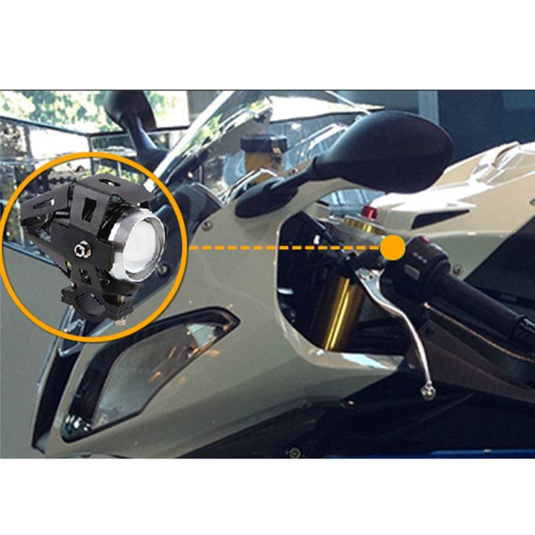 U5 12V 3000LM CREE LED Life Waterproof Motorcycle Driving Light Headlamp with Bright Light & Soft Light & Cool Flash Light Mode(White Light)