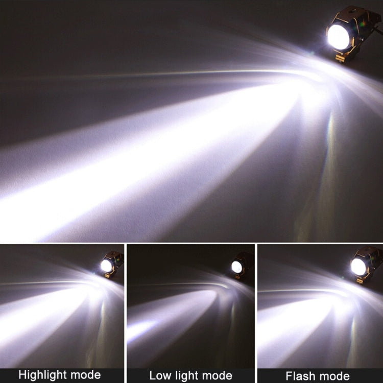 U5 12V 3000LM CREE LED Life Waterproof Motorcycle Driving Light Headlamp with Bright Light & Soft Light & Cool Flash Light Mode(White Light)